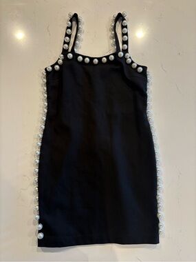 Forever 21 Black Dress with Pearl-Strap Detail